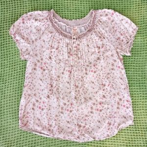 FLORAL Faded Glory Vintage Beige Top